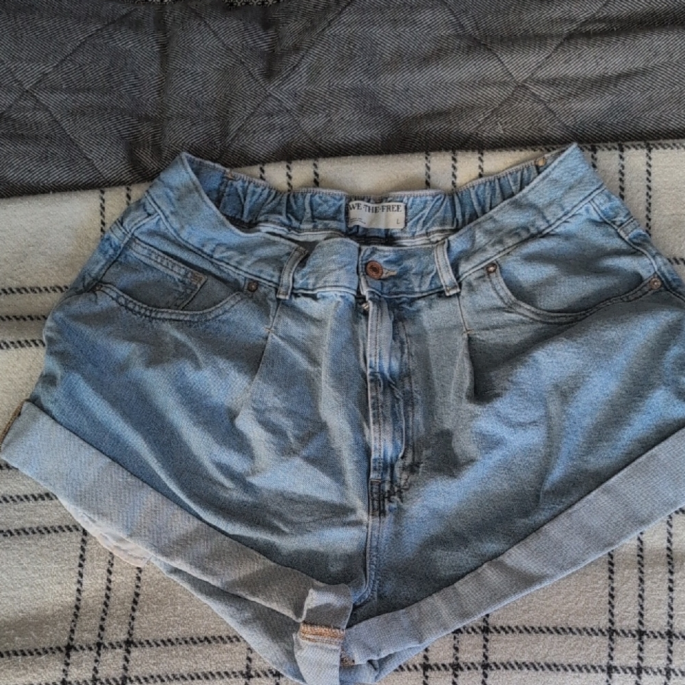 We The Free Light Blue Jean Shorts